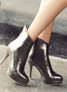 Pointed Toe Platform High Heels Back Zipper Boots