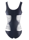 Sexy Plunge Cut Out Beach Black One-piece Swimsuit