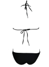 Sexy Black Strappy Cut Out High Neck Solid Bikini Set