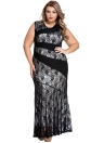 Stylish Lace Splice Plus Size Mermaid Prom Dress