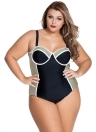 Taupe noir armature Big Girl Monokini