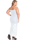 Ruffle Detail Strapless Curvy Lace Plus Size Dress