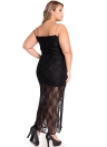 Ruffle Detail Strapless Curvy Lace Plus Size Dress