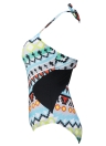 Bunte Tribal Print Stehkragen Einteiler Maillot