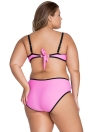 Rosa roxo vibrante Colorblock Plus tamanho Swimsuit