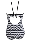 Monochrome Tribal Print High Neck One Piece Maillot