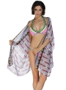 Aztec Print Chiffon Summer Resort Beachwear Kimono