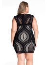 Sapphire Optical Lace Nude Illusion Plus Size Bodycon Dress