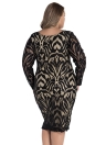 Illusion Long Sleeves Plus Size Dress