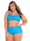 Blue Plus Size High Waist Bikini Swimsuit