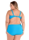 Blue Plus Size High Waist Bikini Swimsuit