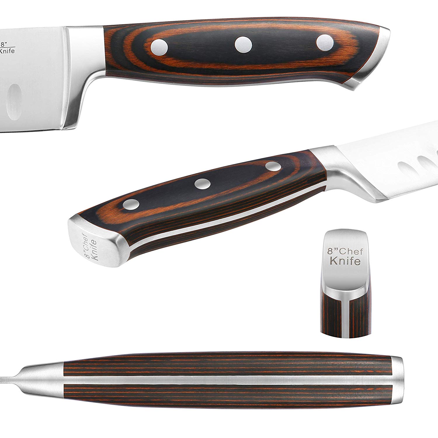 Homgeek Knife Set 7 Pieces with Block