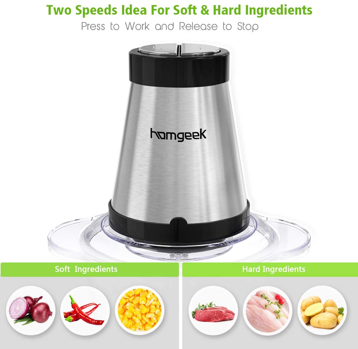 Homgeek Meat Grinder 1.8L 350W