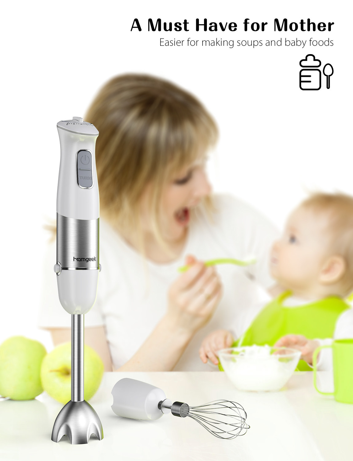 Homgeek Hand Blender & Homgeek Immersion Blender