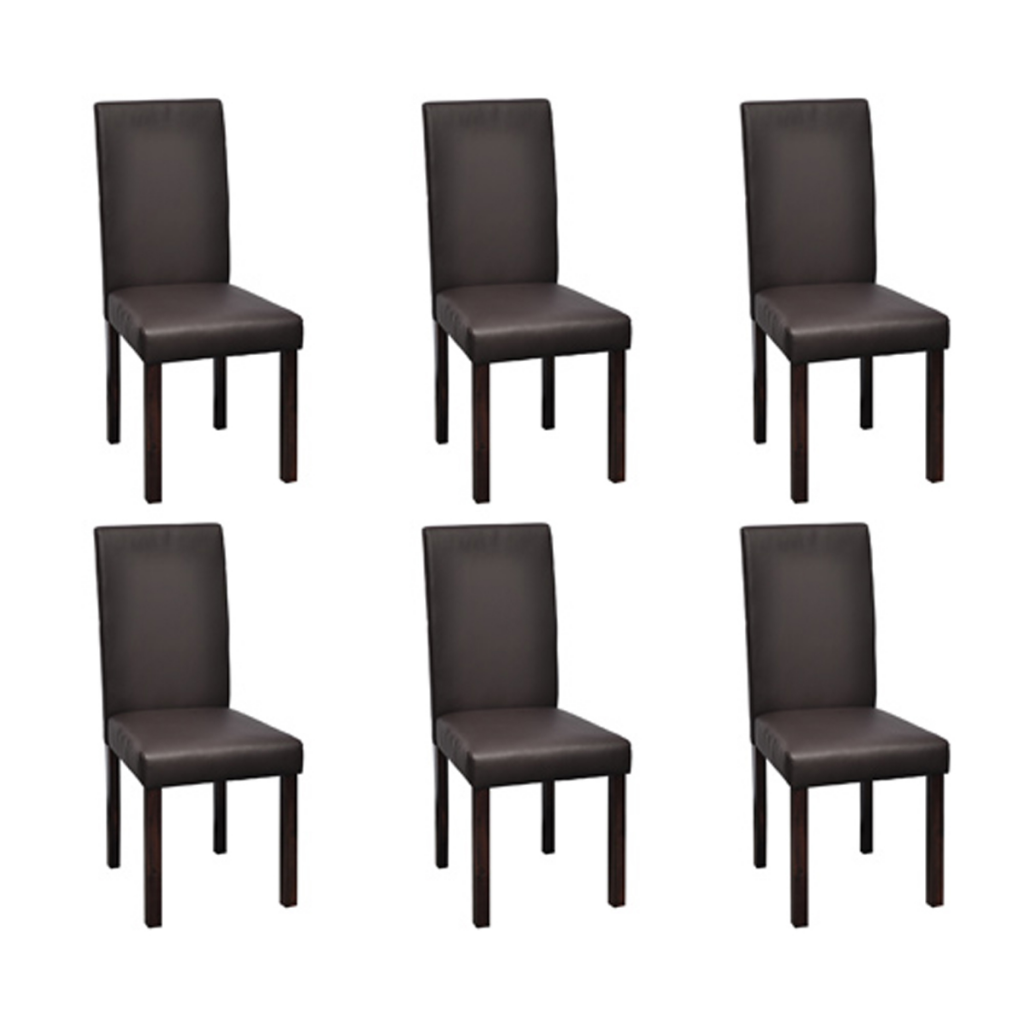 Chairs Kitchen Chairs and Synthetic Leather Dining, 6 Coffee