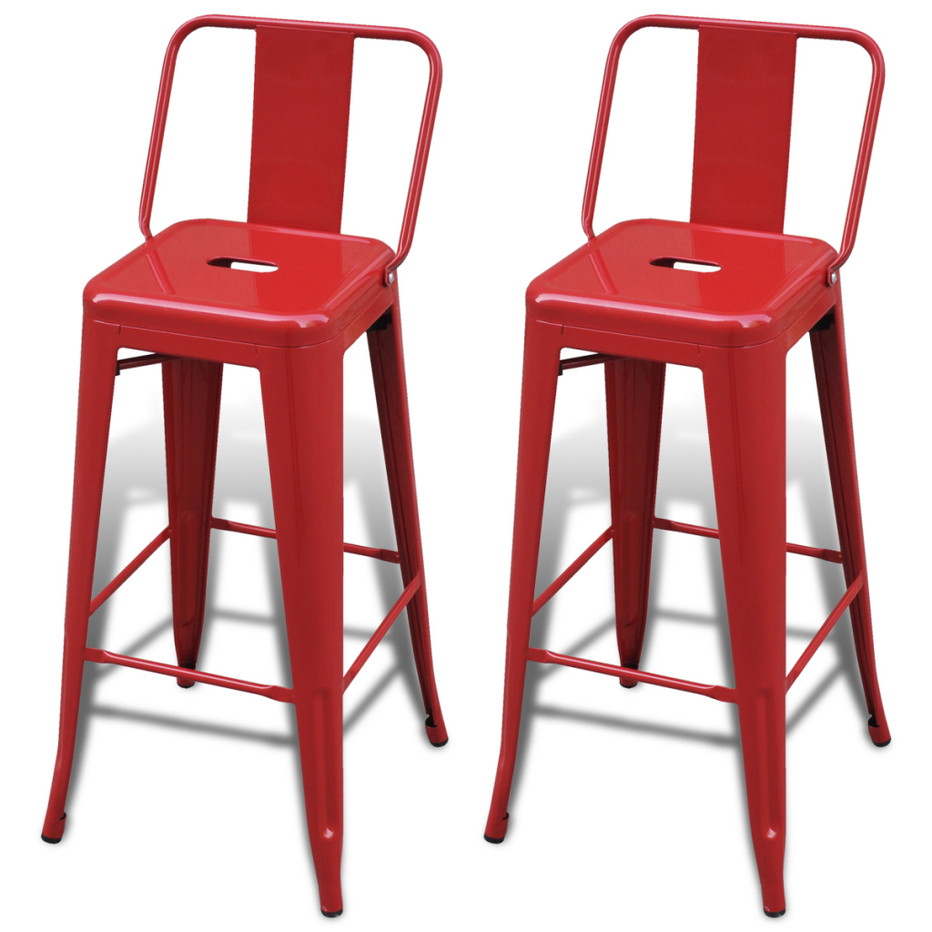 Red Bar Chair High Chairs Stools Square 2 Pcs Back Lovdock Bar Chair High Chairs Stools Square 2 Pcs Back Red