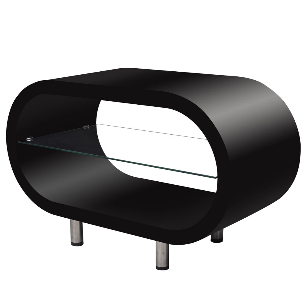 Black High Gloss Coffee Table Tv Stand Oval Lovdock High Gloss Black Coffee Table Tv Stand Oval