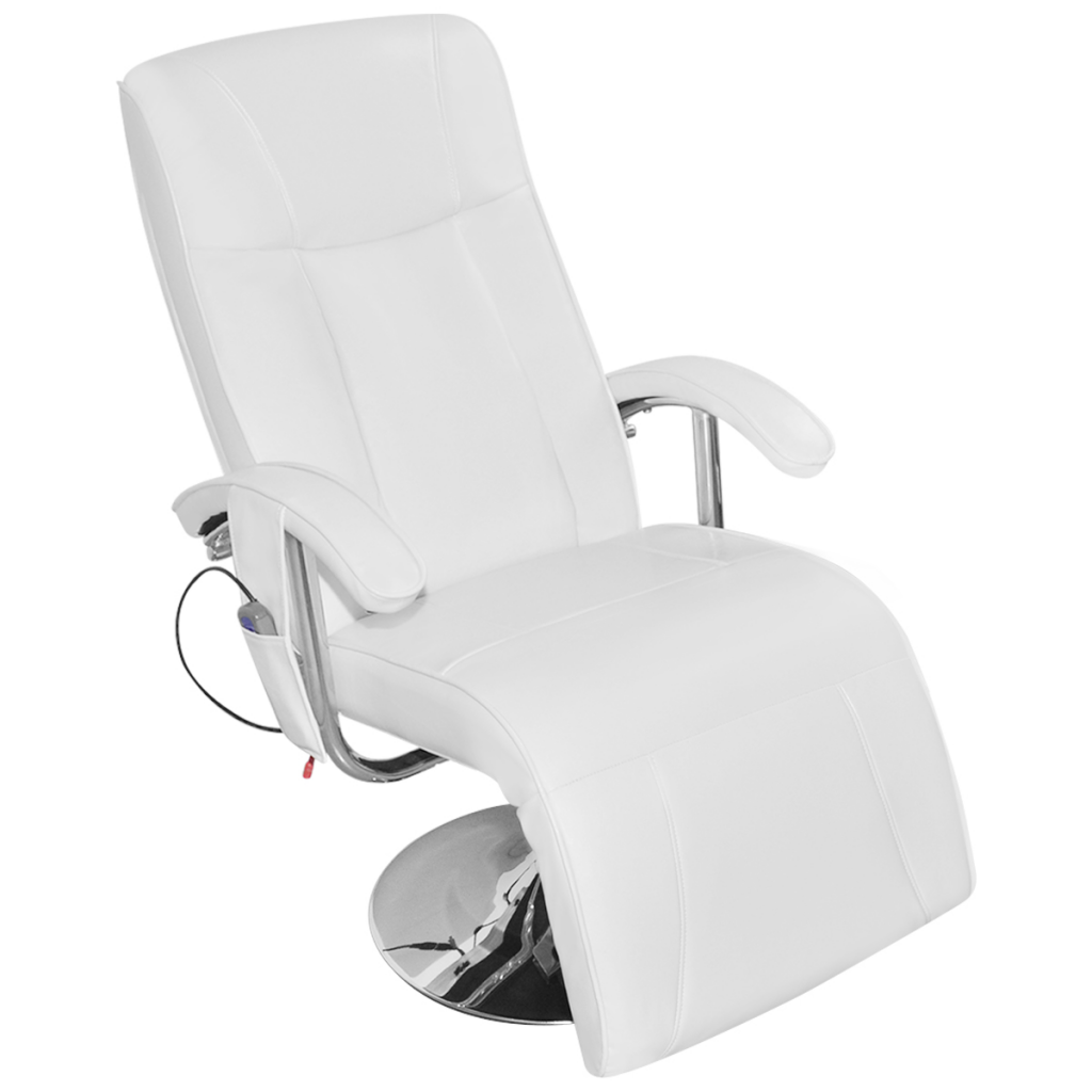 White Artificial Leather Electric TV Recliner Massage Chair
