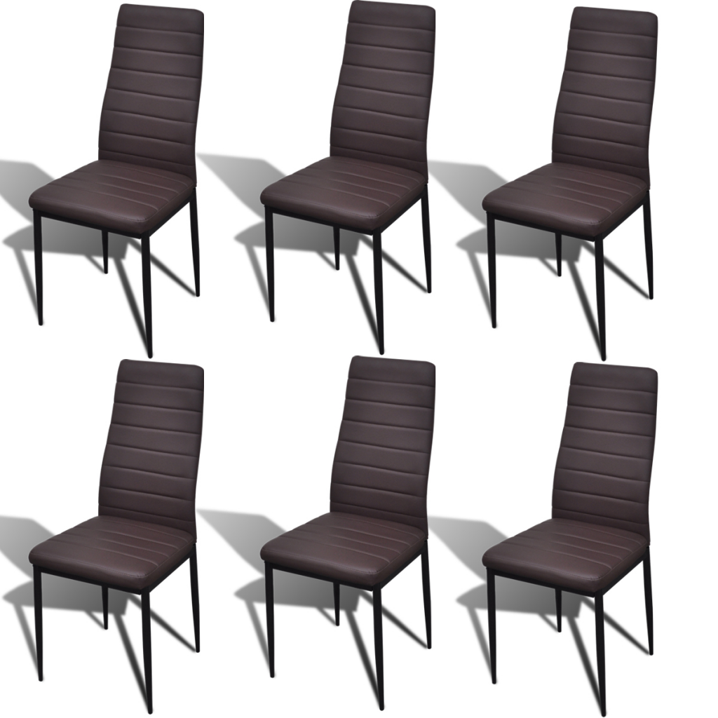 Lot de 6 chaises Salle à Manger Brun Lot de 6 chaises Salle à Manger Brun