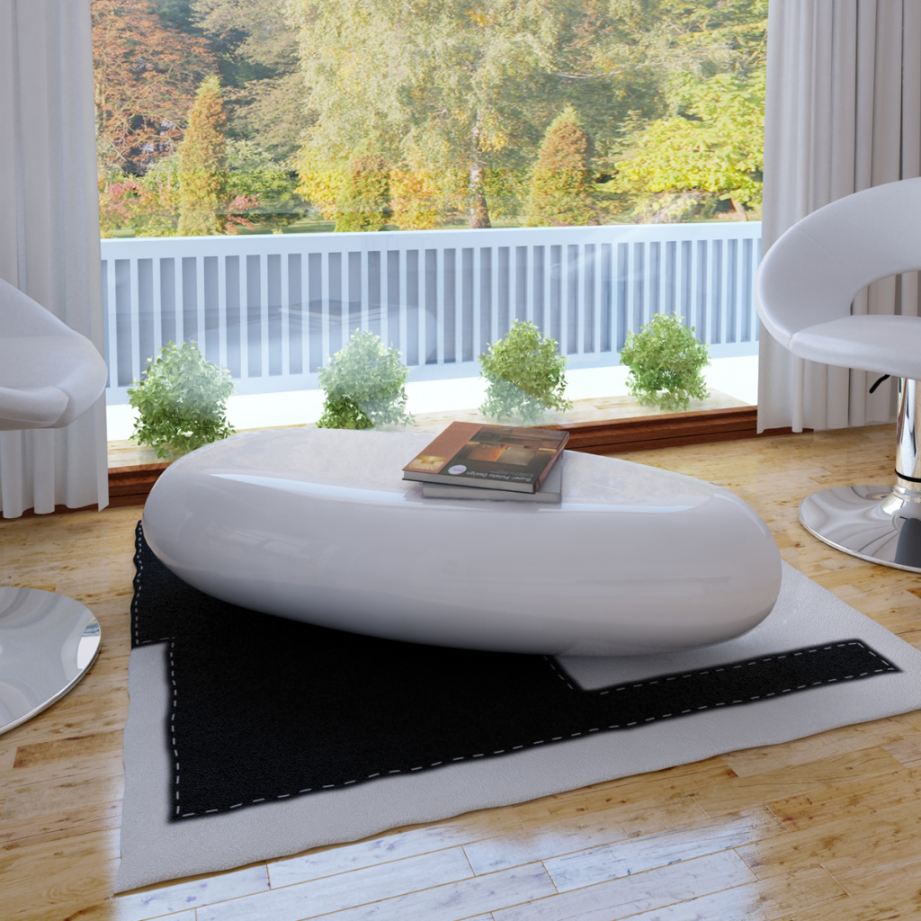 Coffee Table in White Fiberglass