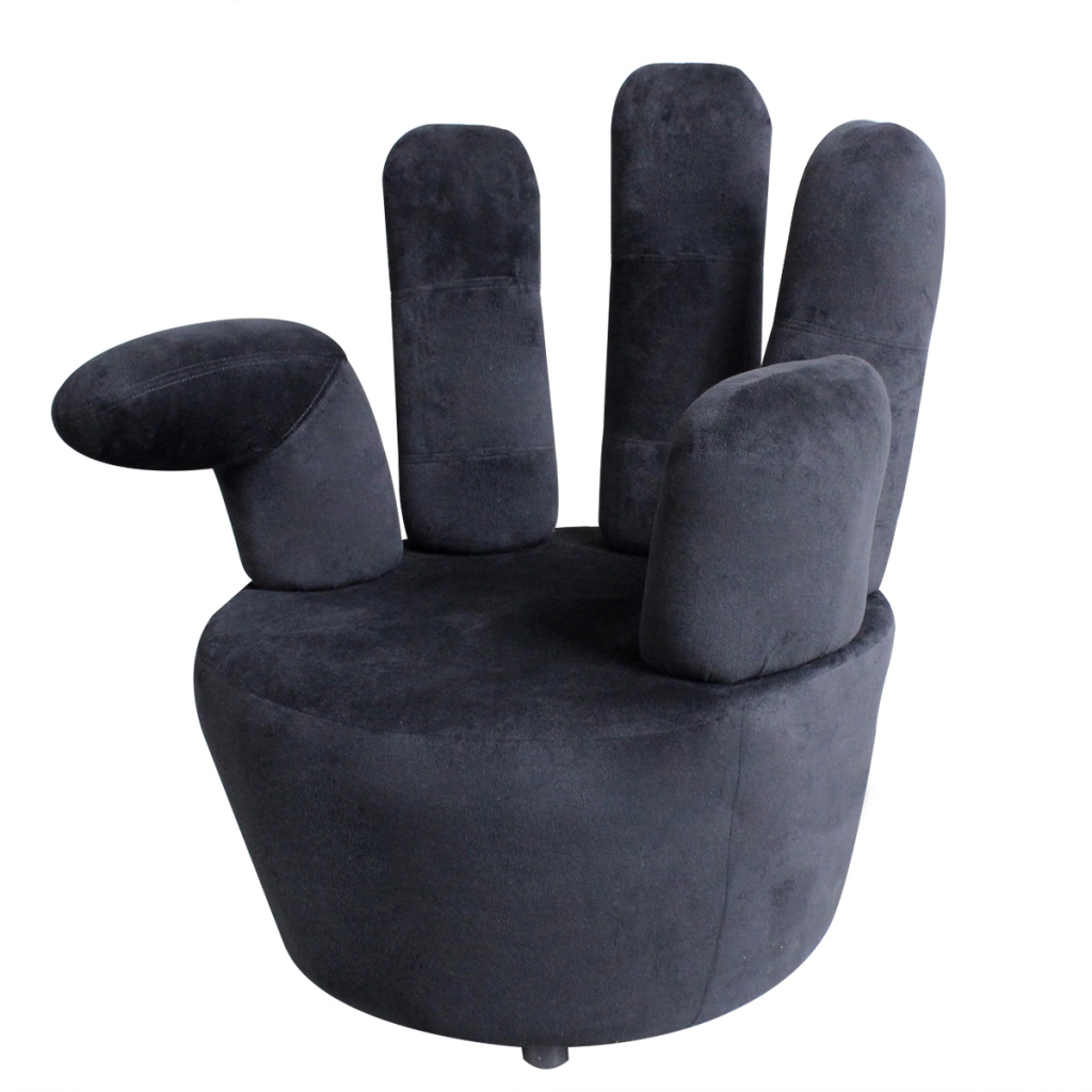 Armchair Black Velvet Handshaped