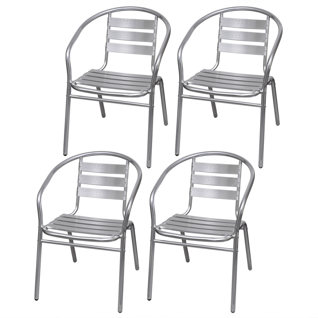 4 Chairs Aluminum Garden