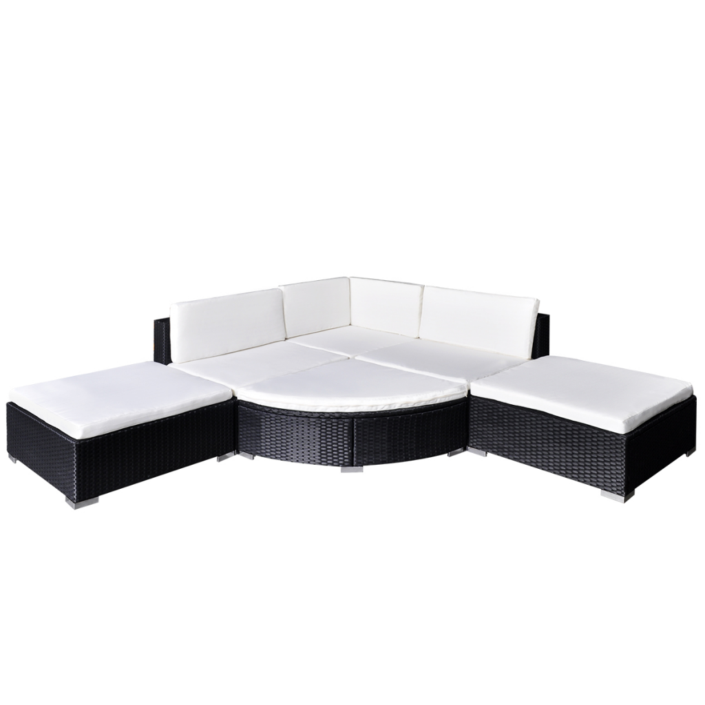 polyrattan lounge set schwarz, black 16 piece garden lounge set black poly rattan - lovdock, Design ideen