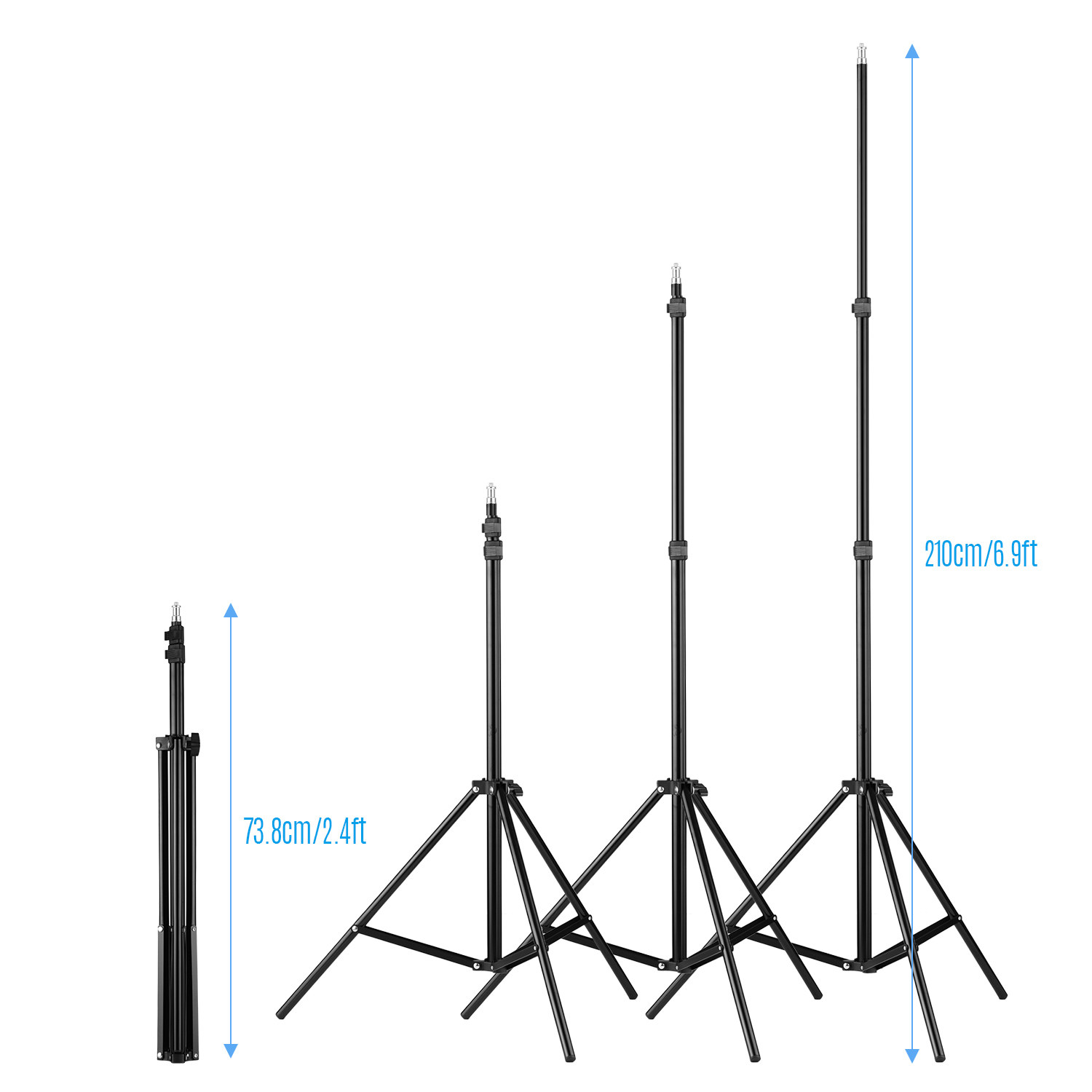 Studio Photography Light Tripod Stand Adjustable Aluminum Alloy for