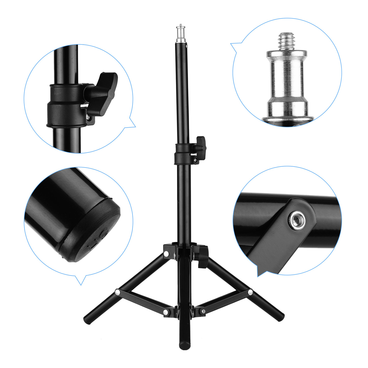 Studio Photography Light Tripod Stand Adjustable Aluminum Alloy for