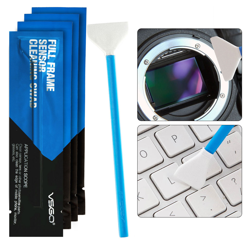 VSGO 10pcs 24mm Microfiber Full Frame Sensor Cleaning Swab Kit for