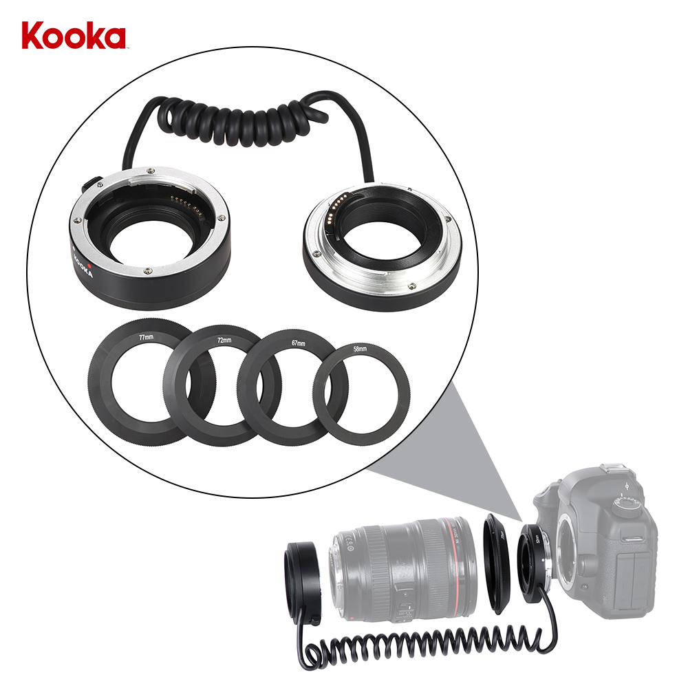 KOOKA KKAT5A AF Auto Focus Macro Closeup Reverse Adapter Ring Tube for Canon EF/EFS Mount