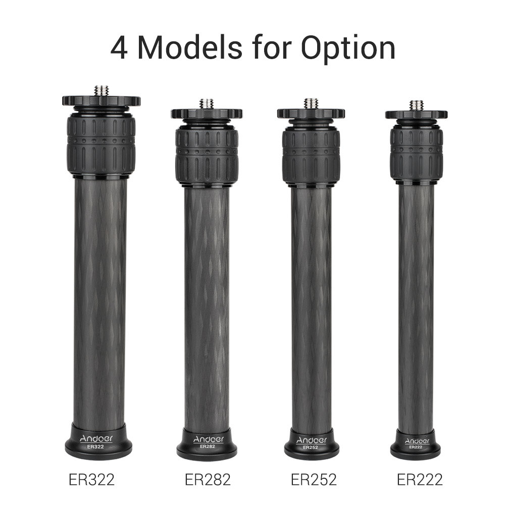 Andoer ER222 22mm Tube Diameter Carbon Fiber Tripod Extender 2Section