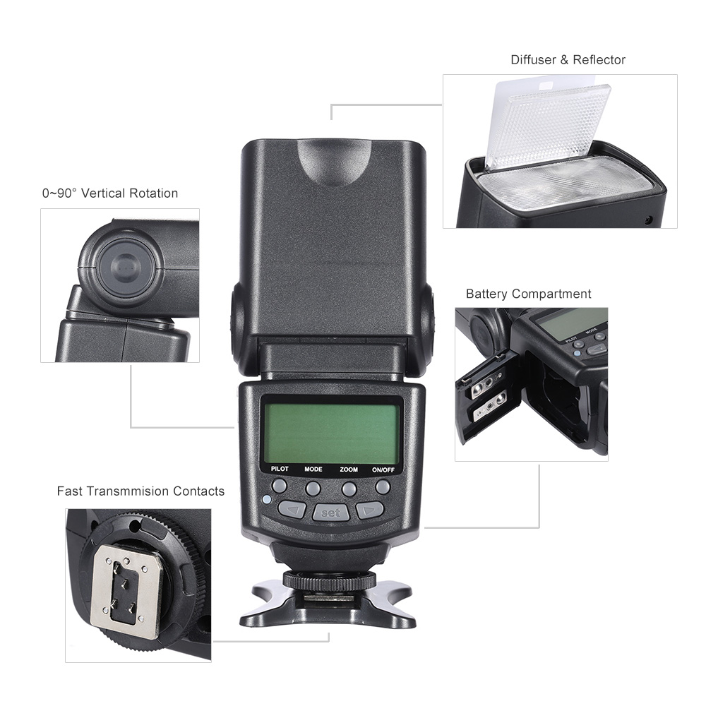 Meike MK430 TTL LCD Diaplay GN42 Flash Flashgun Flashlight Speedlite for Nikon D750 D810 D7200