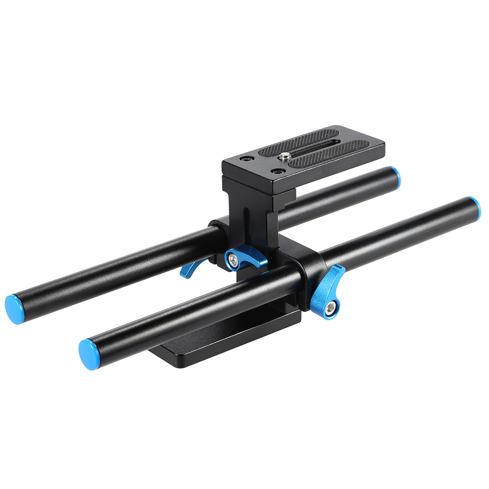 Camera Track Rail Slider Baseplate 15mm Rod Support System with 1/4
