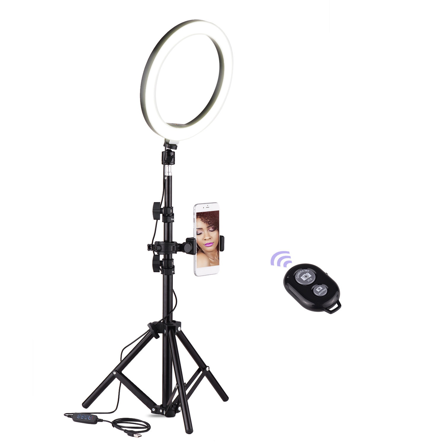 Andoer 10 Inch LED Video Ring Light Photography Lamp 3 Lighting Modes
