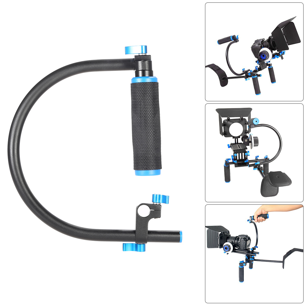 15mm C Shaped Bracket with Top Handle Grip for DSLR Camera DV Camcorder