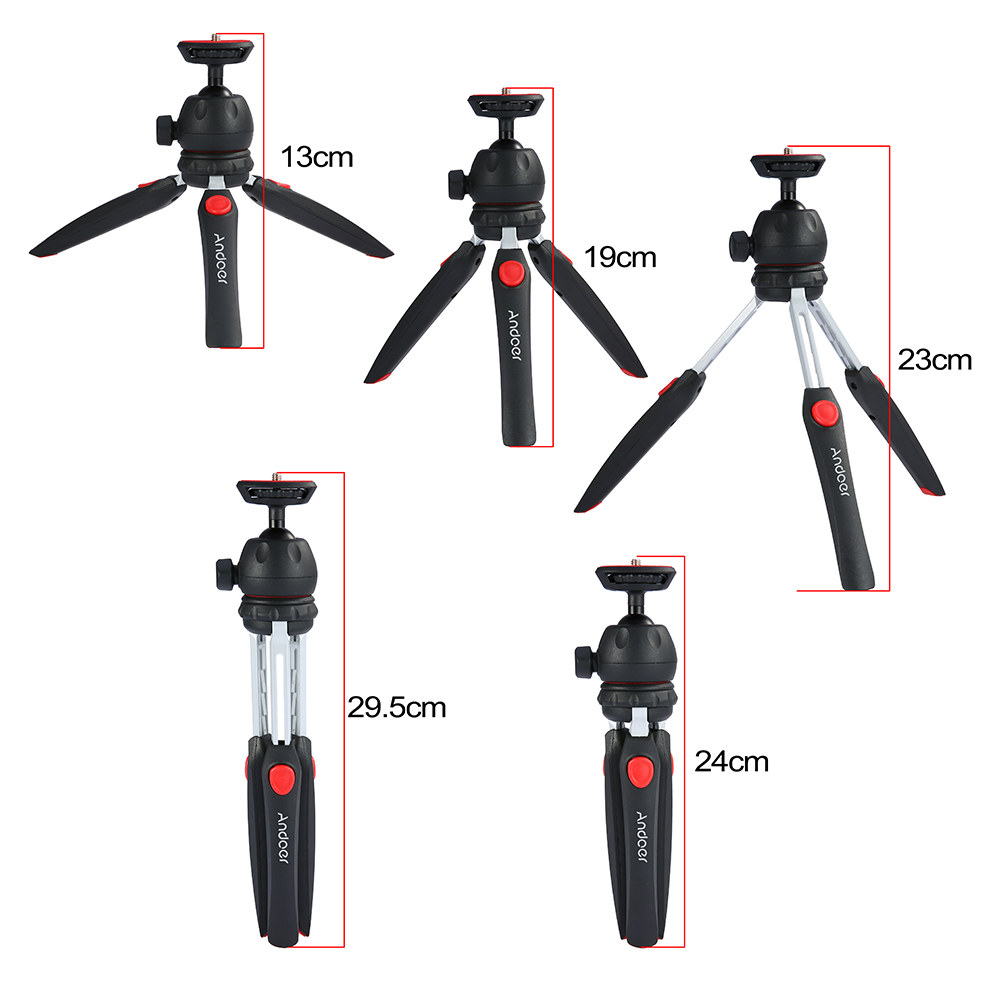 Andoer Mini Tabletop Tripod Phone Camera Tripod Removable Ball Head