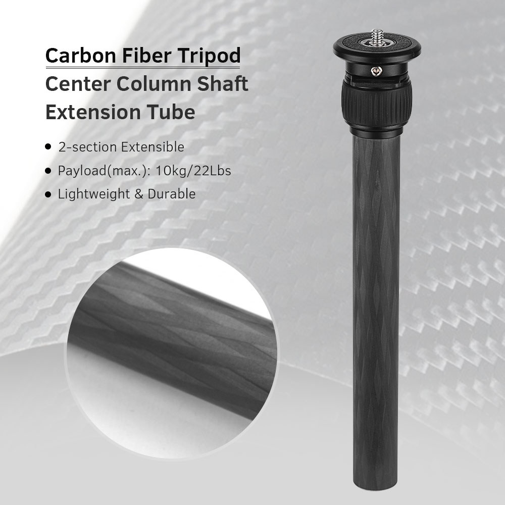 Andoer 2Section Carbon Fiber Tripod Center Column Shaft Extension Tube