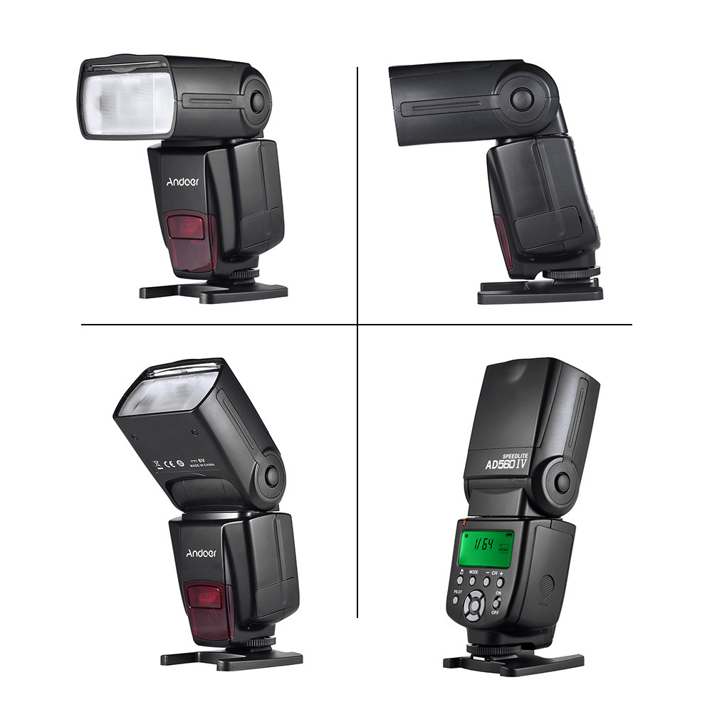 Andoer AD560 IV Pro 2.4G Wireless Universal On-camera Slave Speedlite
