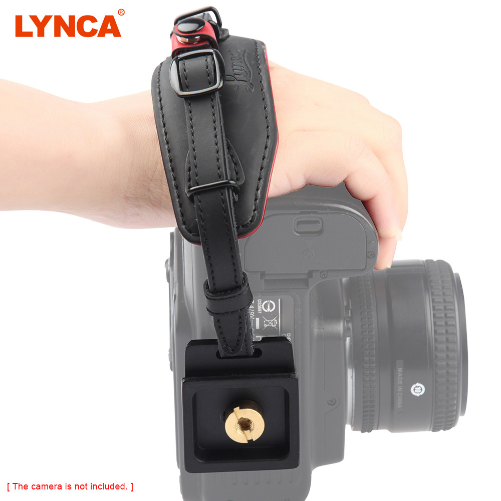 LYNCA E6 Camera Hand Wrist Strap with Metal Quick Release Plate for