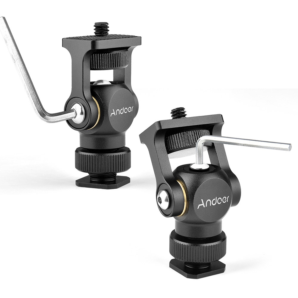 Andoer Video Monitor Mount Mini LED Light Bracket Holder Ballhead