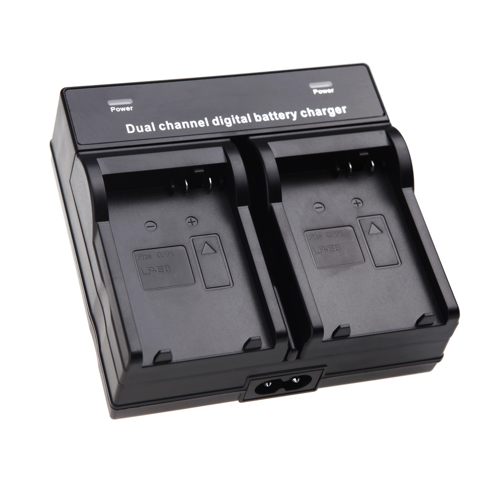 Dual Channel Battery Charger for LPE8 Battery Canon EOS 550D 600D 650D