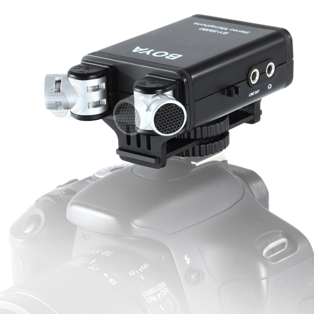 BOYA BYSM80 Stereo Video Microphone with Windshield for Canon Nikon