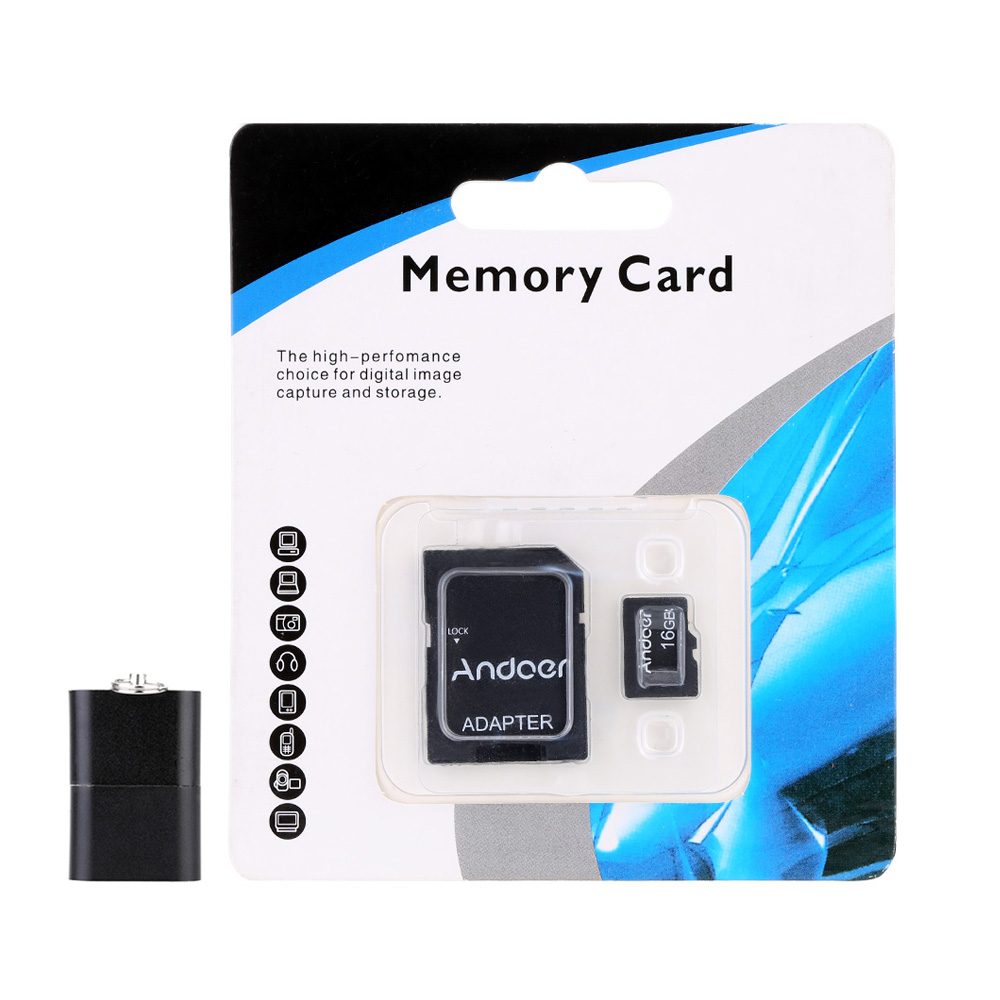 Andoer 16GB Class 10 Memory Card TF Card + Adapter + Card Reader USB