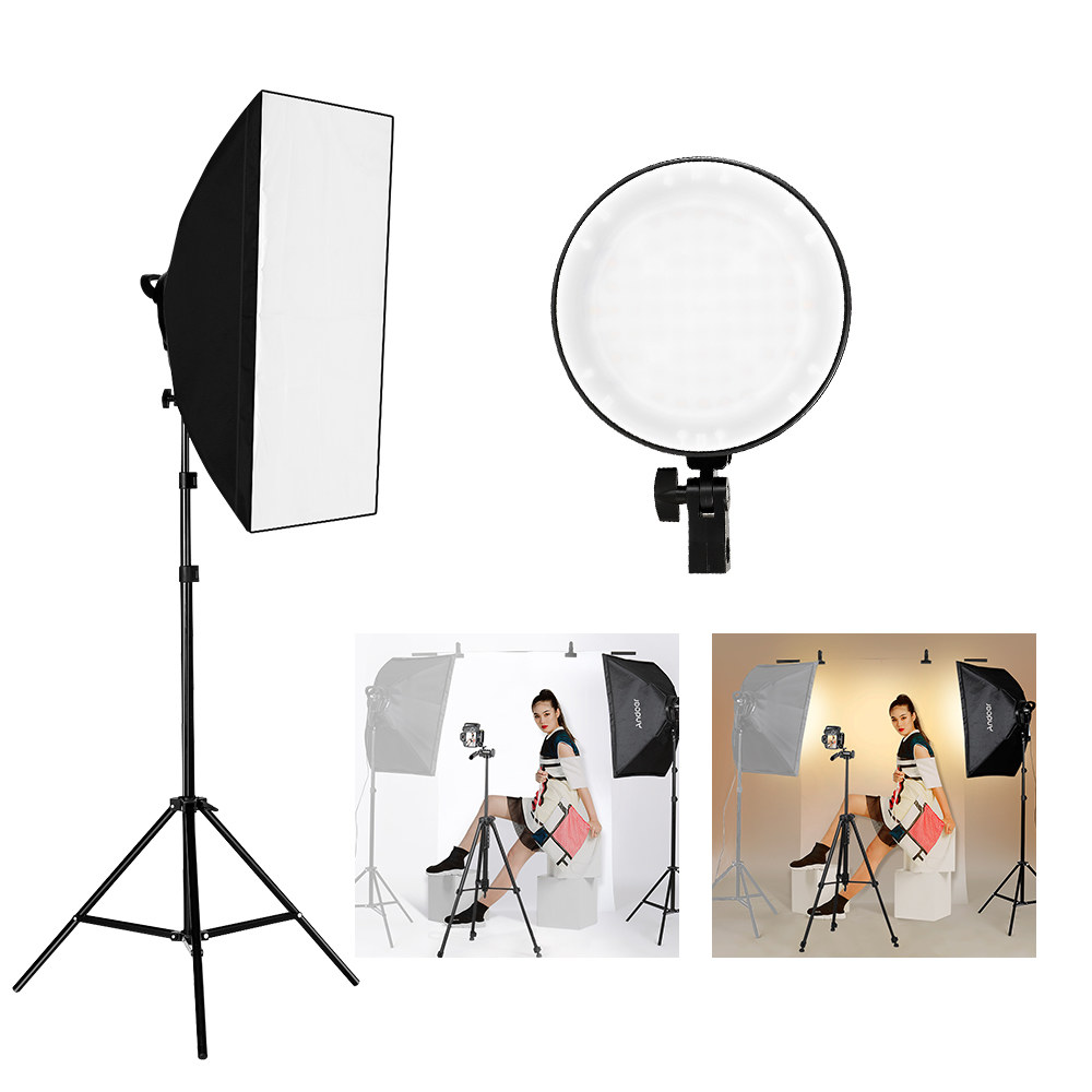 Andoer Studio Photography Softbox LED Light Kit Including 20*28 Inches Softboxes 45W Bicolor