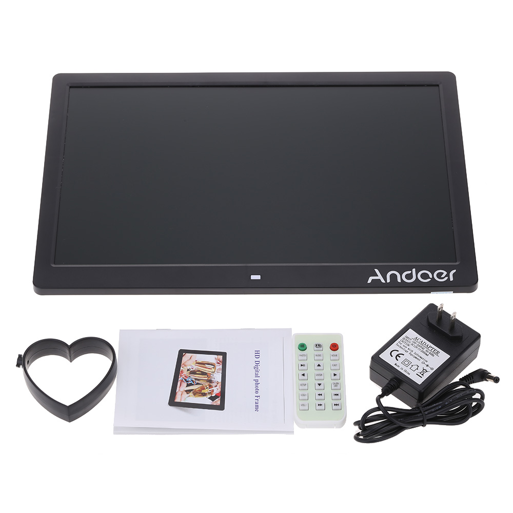 Andoer 15.6 Inch 1080P LED Digital Photo Picture Frame High Resolution