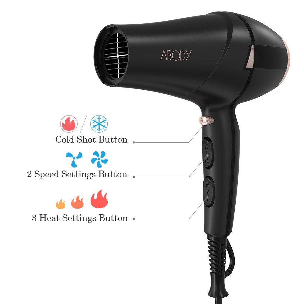 Abody 1875W Hair Dryer Blow Dryer with Concentrator & Diffuser