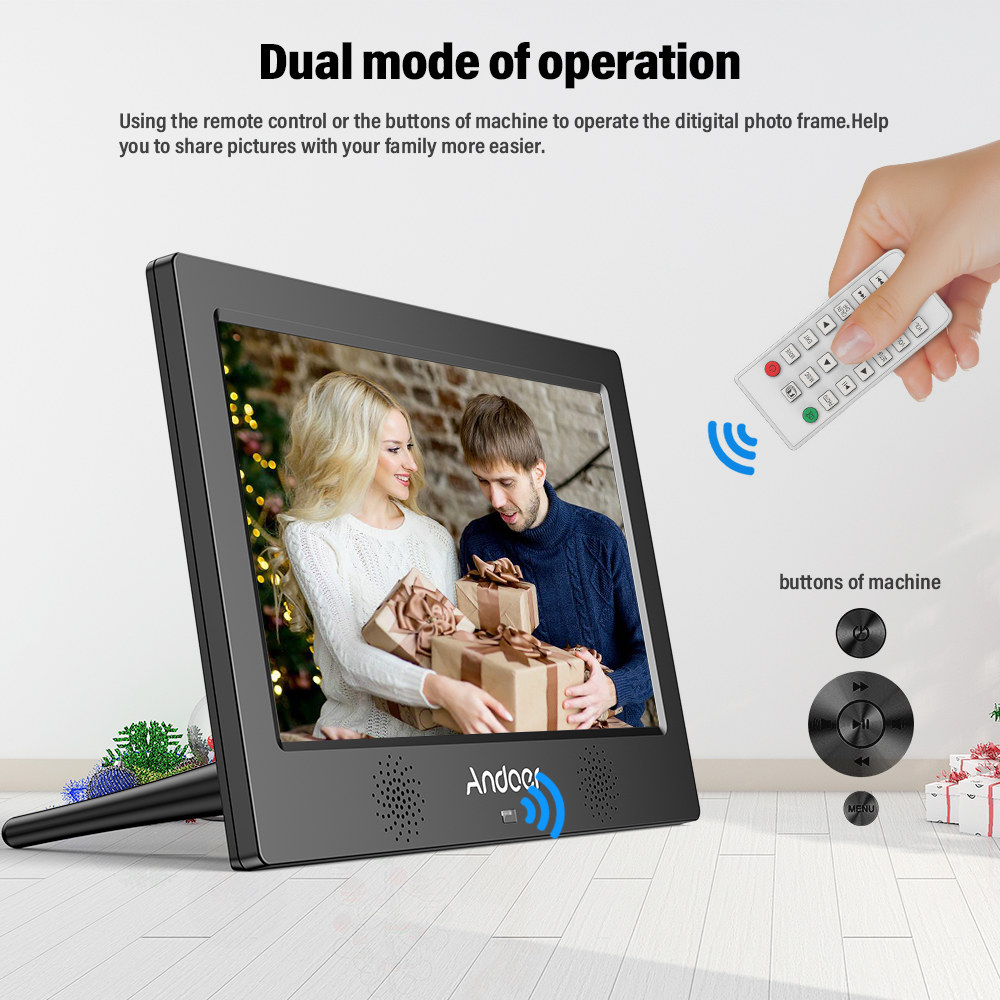 Andoer 10.1 Inch Digital Photo Picture Frame 1024*600 Resolution TFT