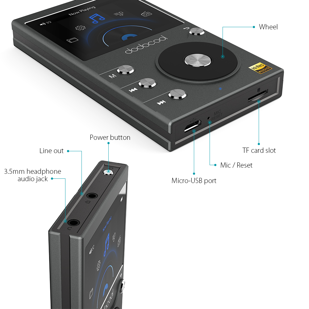 HiFi Music Player with Voice Recorder and FM