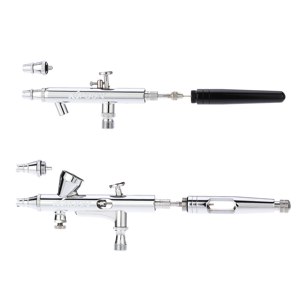 KKmoon Professional 2 Airbrush Set Spraying Model Gravity Feed&Suction Air Brush Kit for Art